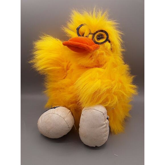 Vintage GANZ Archie Large Fuzzy Yellow Chicke Duck Glasses Sneakers H459 1988 - Picture 12 of 12